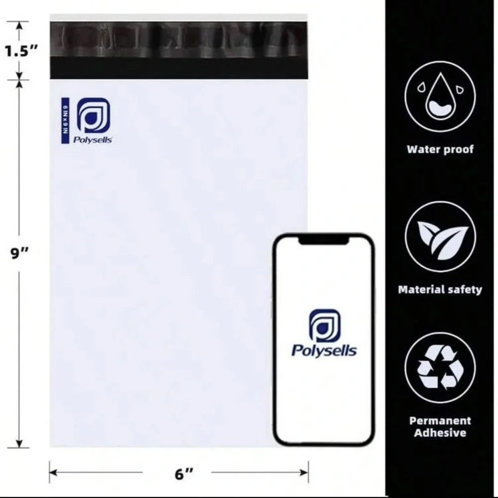 Poly mailers bundle Of 50 Units 6x 9” Material: PE (Polyethylene)
